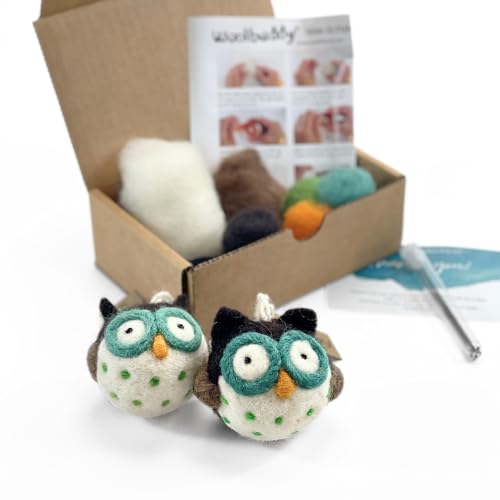 image for Woolbuddy Owl Needle Felting Kit for Beginners – DIY Animal Craft Ki