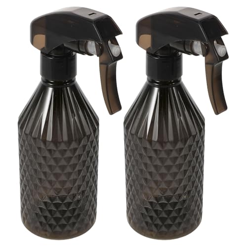 TOYZFRIENDY Botella Rociadora Continua para Cabello 200 Ml con Bola de Acero Pulverizador de Niebla Fina Recargable Negro Set de 2 Piezas para Peluquería Profesional y Cuidado Capilar en