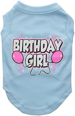Mirage Pet Products 10-Inch Birthday Girl Screen Print Shirts, Small, Baby Blue