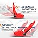 Auto Dynasty Pair of Racing Seats Universal Reclinable Bucket Seats with Side Mount Sliders and Bracket, 36 (H) x 21.5 (W) x 22 (D) Inches, Driver and Passenger Side, Red