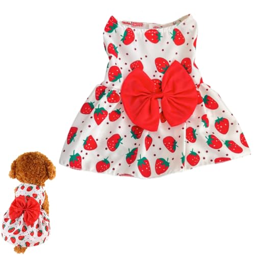 犬服 ワンピース ペット服 お姫様 スカート ドレス 可愛い おしゃれ 人気 蝶結び 薄手 通気性 ドッグウェア コスプレ コスチューム 犬服 猫服 仮装 変身服 記念撮影 猫 小型犬 中型犬 お散歩 お出かけ 春 夏 (レッド, XL:4.5-6kg)
