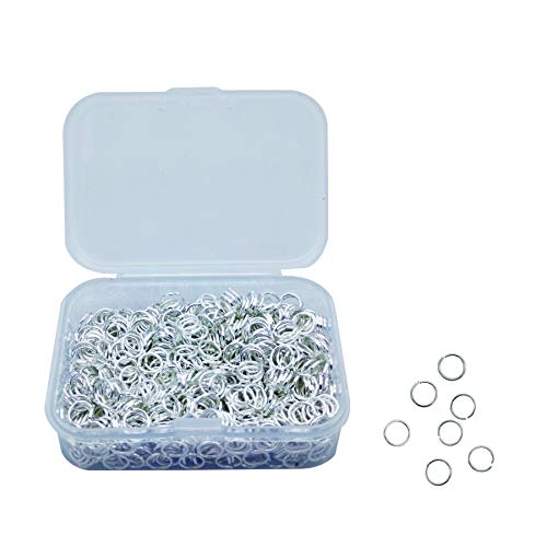 1000pcs Jump Rings for Jewelry Making 6mm Silver Plated Open Jump Rings for DIY Charm Craft Making Supplies.