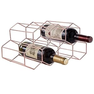 Countertop Wine Rack – 7 Bottle Holder for Storage, Freestanding Metal Tabletop Stand With Modern Design for Kitchen, Cellar, Bar Cabinet