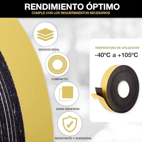 Miniatura 4 de Gtkwex Cinta Autoadhesiva De Caucho 15mts X 5cm X 3mm Aislante Acustico Y Termico Ideal Para Camperizaciones De Furgonetas Camper Sistemas De Calefaccion Y Aire 15 Metros