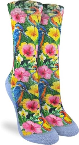 Good Luck Sock Women's Tropical Birds and Flowers Socks, Shoe Size 5-9 image 2