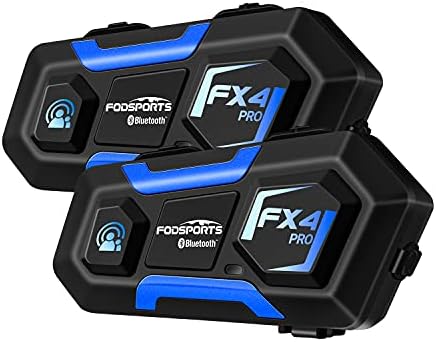 Motorcycle Bluetooth Headset Fodsports FX4 Pro 1200m Helmet Intercom,4  Riders Motorcycle Bluetooth Intercom,Universal Bluetooth Helmet Headset  Communication System FM/Hard \u0026Soft Mic/Waterproof/2Pcak : Amazon.com.au:  Electronics
