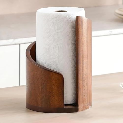Soporte para toallas de papel de madera | Portarrollos vertical para hogar 4