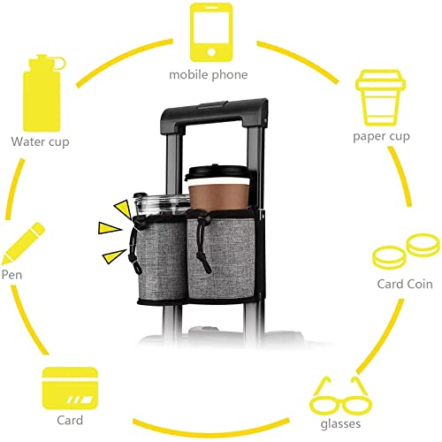 Image of Luggage Cup Holder Travel Essentials Cup Holder, Hands-Free Drink Holder with 2 Coffee Mugs Tightening Drawstring, Accessory for Flying & Travelers - Travel Luggage Accessories by YSCEN (Purple)