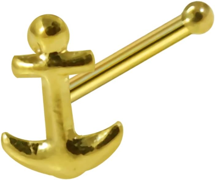 9K Solid Yellow Gold Nose Ring- Solid Gold Nose Ring- Unique Nose Ring- Gold Nose Bone Stud- Thin Nose Ring- 22 Gauge Nose Ring