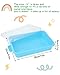 AtMini Sensory Bin Sand Tray with Lid for Toddlers 2 Pcs 15in Portable Sandbox Toy Large Plastic Tray for Kids 3 4 5 6 Fill with Sand, Water, Beads, and More (Green+Blue)