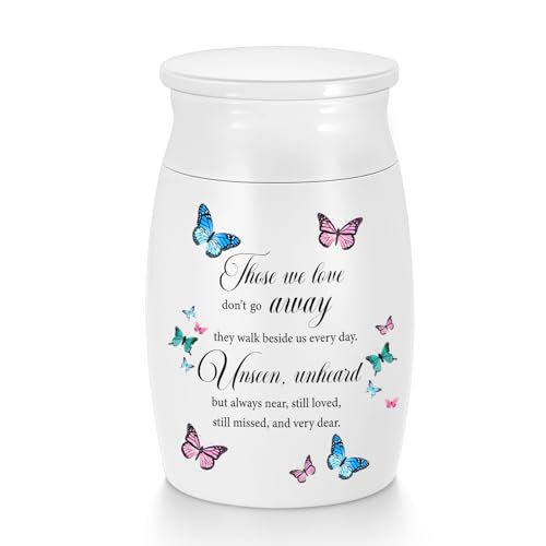 Urnas pequeñas para cenizas humanas de 3 pulgadas, mini urna de aluminio conmemorativa, pequeña urna de recuerdo, mariposa, mini urna de cremación, funeraria, soporte para cenizas