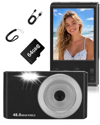 Appareil photo numérique 4K avec grand capteur 44 MP ultra net