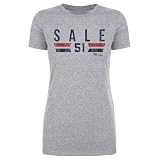 500 LEVEL Chris Sale Atlanta Font Shirt for Women (Heather Gray, Large)