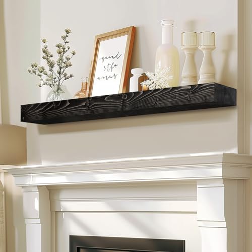 ABSWHLM 48x7x3 Fireplace Mantel - Solid Rustic Wood - Wall