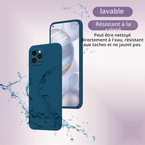 HONLEN Coque pour Samsung Galaxy A21s Protection Étui, (6.5" inches) Liquide TPU Silicone Case Anti Rayures Ultra Mince Souple Cover en Silicone Bleu Saphir – vue 4