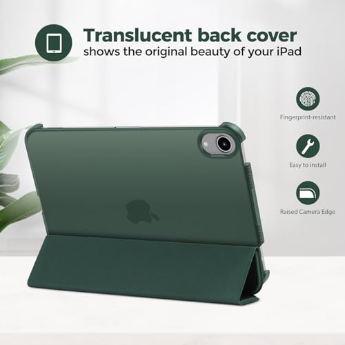 Image of ProCase Smart Case for iPad mini 7 A17 Pro 2024 /Mini 6 2021 8.3 inch -Mgreen | Slim iPad Mini 7th /6th Gen Case Hard Back Cover for iPad Mini 7th Gen A2995 /A2996 /A2993 /6th Gen A2567 A2568 A256