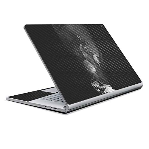 Image of MightySkins Carbon Fiber Skin for Microsoft Surface Book 2 13 inch (2017) - Lettering Glow,Protective, Durable Textured Carbon Fiber Finish,Easy to Apply, Remove, and Change Styles,