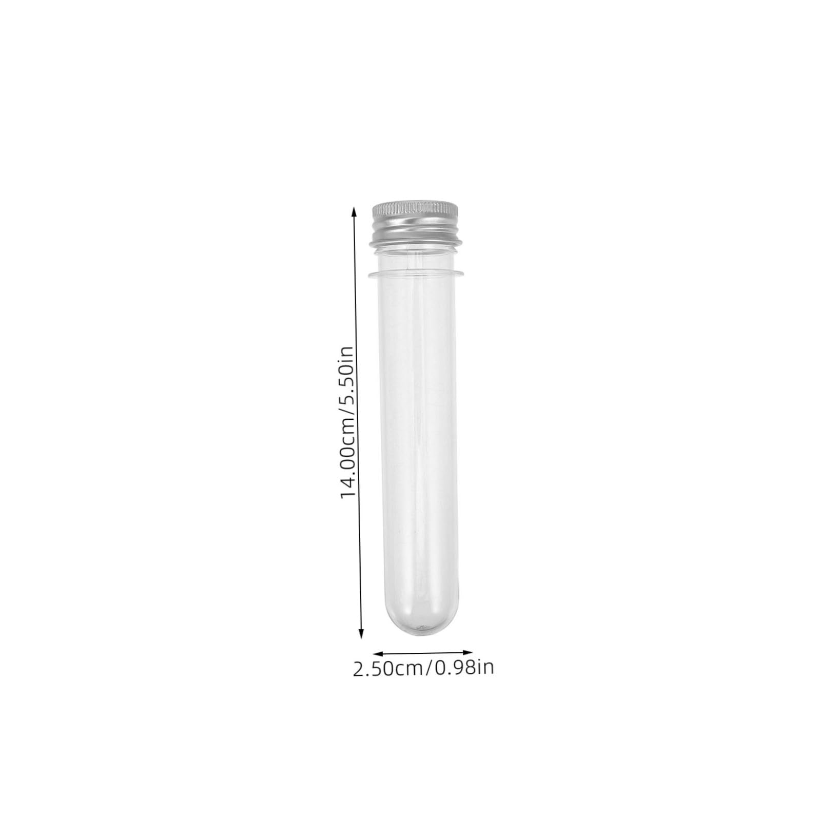 KOMBIUDA 10pcs Test Tube Candy Box Wish Bottles Transparent Plastic Tubes Candy Container Multi-function Plastic Tubes Candy Accessory Convenient Test Tubes Wedding Test Tubes Silver