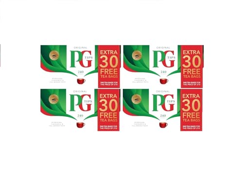 Image of PG Tips Original Black Tea, 240 Non Pyramid Tea Bags, 696g, Pack of 4
