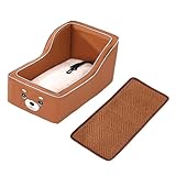 Baoblaze Sedile per cani con bracciolo centrale e, trasportino da viaggio per cani con cuscino rimovibile per di piccola taglia, CaffÈ