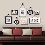 Jerry & Maggie - Photo Frame 8 Pieces Set DIY Picture Frame Round Square Rectangle Selfie Gallery...