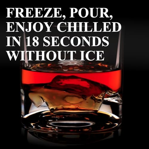 LIITON American Peaks Heavy Crystal Whiskey Glasses Gift Set of 4, Thick Freezable Bourbon Glass 1lb Each, Premium Whiskey Gifts for Men, Frozen Crystal Chills Cocktails Collins Glass, 10 oz by LIITON - Image 2