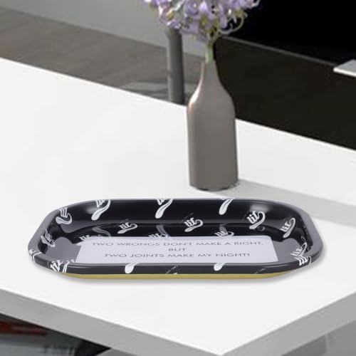 Image of LIT Metal Rolling Tray (Black Edition) for Cigarette, Smoking Ash Bowl, Smoke Tray, Size 18x14cm (LITAF Accessories)