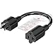 1-Foot 15 Amp Household AC Plug to 20 Amp T Blade Adapter Cable，14AWG 1-Foot 15 Amp to 20 Amp Plug Adapter Cord Nema 5-15P to 5-15R/5-20R 20Amp Comb AC Power Cord, Black