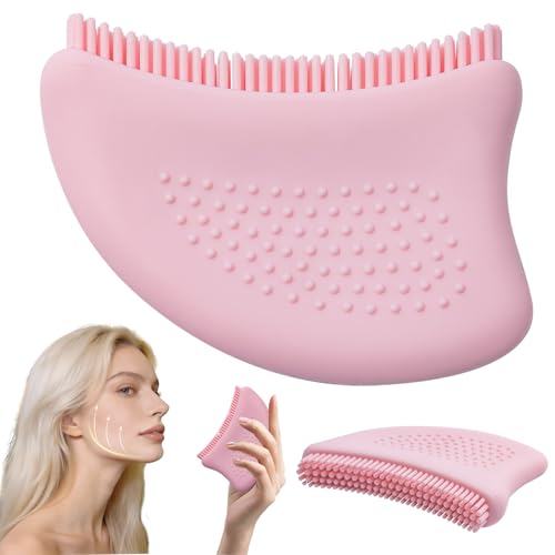 Facial Lymphatic Massage Brush - Silicone Tool to Reduce Puffiness, Drainage & Face Sculpting, Gentle Gua Sha Alternative for Skincare Routine, Easy to Clean