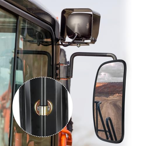2 Stück Traktor Spiegel Universal, 33 x 18 cm PVC Rückspiegel Bus LKW Spiegel Rückfahrspiegel mit Gehäuse Halterung Landwirtschaft