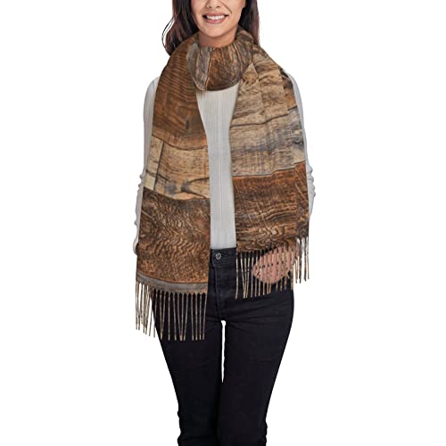 Écharpes à franges en bois marron noir, grand foulard chaud taille unique