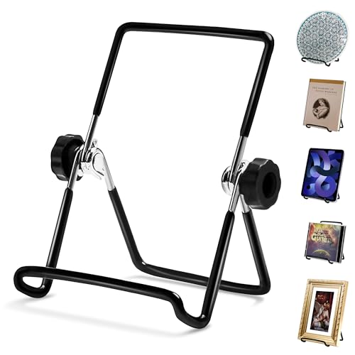 Soter SOAS-02B Plate Stands For Display And Book Stand,Adjustable Portable Holder Stand, Magazine Rack, Ipad Stand,7Inch Metal Black Frame Holder For Picture, Decorative Plate, Cookbook cover