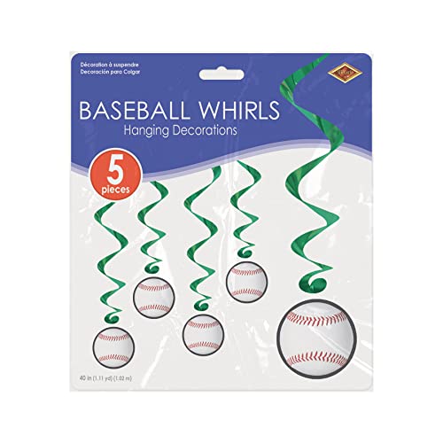 Baseball Whirls Sports Party Hanging Decorations (5/Pkg) #TOP4