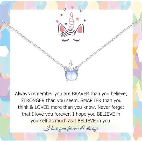 JOSYANDLOVE Silver Unicorn Necklace for Girls Cover