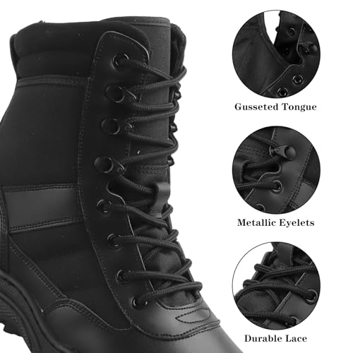 Military Tactical Combat Boots for Men Side Zipper Army Police Work Boots Anti-slip for Security Duty Desert3