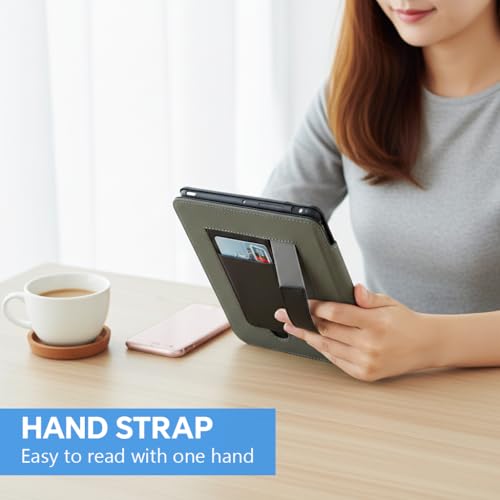 Image of ZORBES Compatible with Kobo Libra Colour 7'' E-Reader Case, PU Leather Cover with Built-in Kickstand, Card Pocket & Pen Holder, Auto Wake Function, Slim Protective Smart Case with Hand Grip
