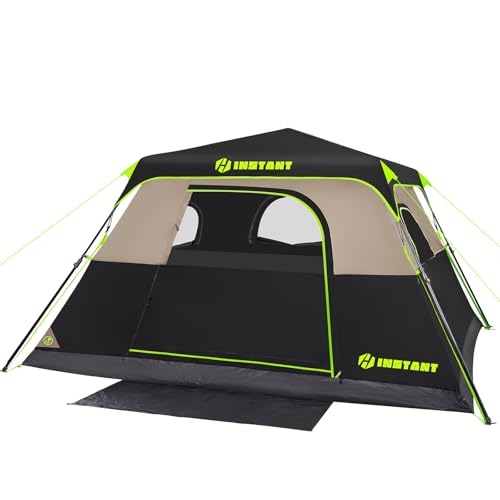 HINSTANT Instant Tent, 6 Person Blackout Tents for Camping with Top Rainfly
