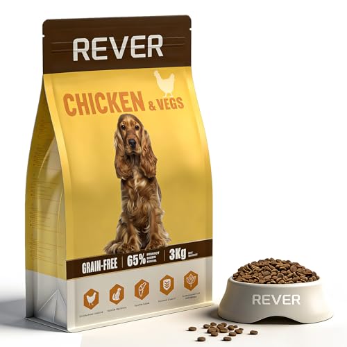 Rever EA3 Hundefutter Trocken Getreidefrei mit Frischem Huhn für Erwachsene Hunde – 65% Tierisches Eiweiß & Natürliche Ernährung zur… – Ansicht 1