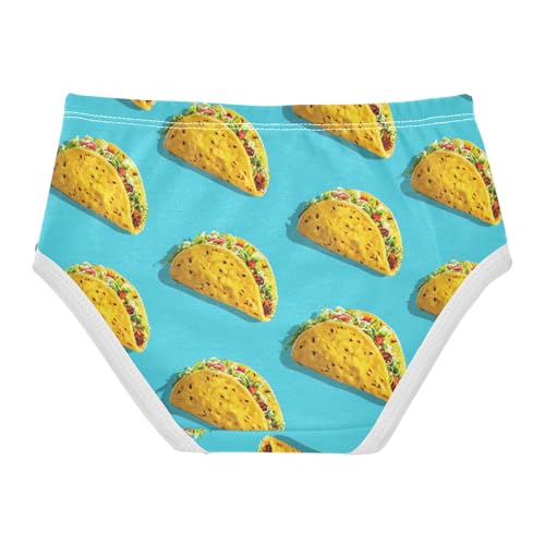 Wusikd Cute Tacos Blue Girls' Underwear Cotton Yellow Girls Briefs Soft Toddler Underwear 2T2