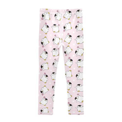 ZZKKO Girls Leggings Cute Cartoon Penguin and Heart Toddler Girls Clothes Leggings for Girls Toddler Girls Leggings 3-4T2