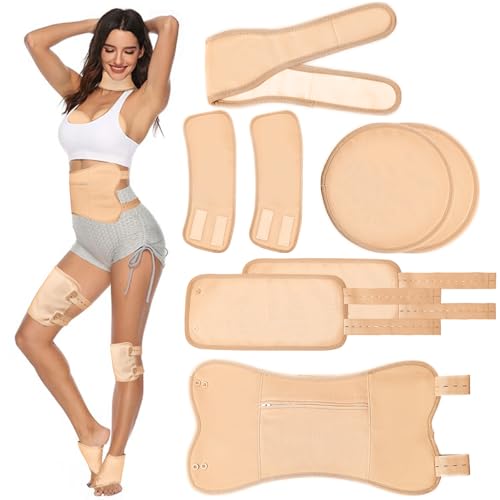 Juego Castor Oil Pack De 8 Piezas De Color Caqui, Juego Castor Oil Patches, Juego Castor Oil Pack Ajustable Y Reutilizable Para Cuello, Hombros, Pecho, Cintura, Rodillas Y Pies