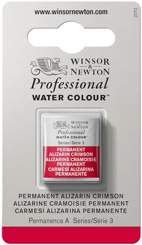 Image of Winsor & Newton Professional Water Color with Half Pan, Permanent Alizarin Crimson