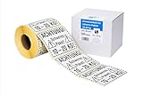 Spend-Tech Warnetiketten für Pakete 10–20 kg – 100 x 80 mm, 500 Stück/Rolle, wasser- & kratzfest, ölbeständig, für Versand & Lager