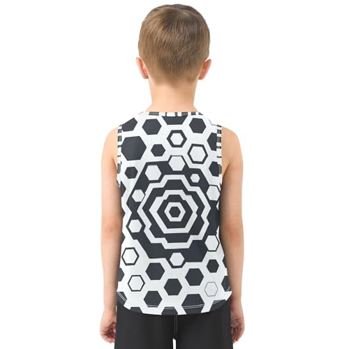 JUNZAN Black White Children Tshirts Tank Tops Sleeveless Toddler Vest Baseball Shirts for Gym Swim Beach Outdoor 3T3