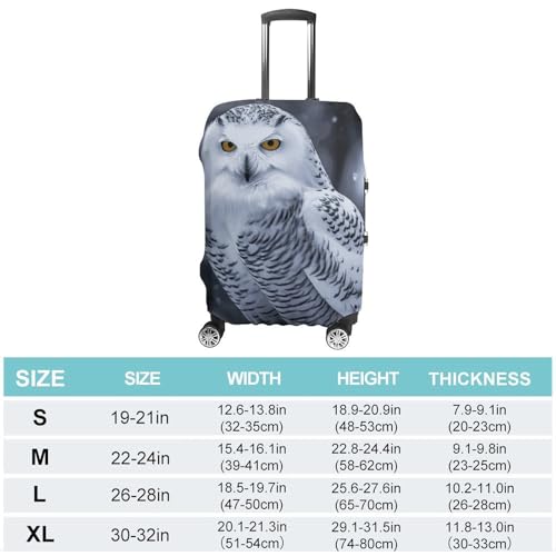 Arctic Owl Elastic Luggage Cover Suitcase Protector for 19-32 Inch Suitcases | Universal Stretchable Travel Bag Cover | Anti-Scratch, Washable with Zipper Closure L2
