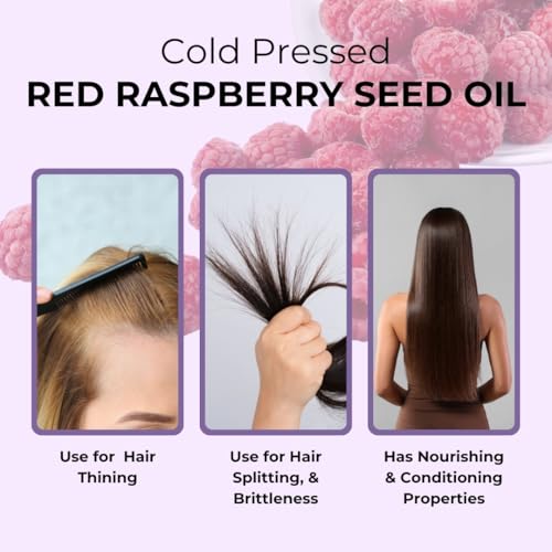 Image of 100% Pure Red Raspberry Seed Oil (Rubus idaeus) Cold Pressed for Face, Skin, Hair & Body (30ml)