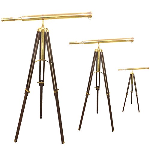 Nautical Floor Standing Griffith Astro Telescope Wooden Tripod Stand Home Decor Solid Brass Maritime Home Decor #TOP2