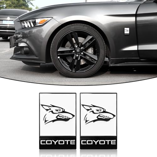 Image of 2PCS Custom Coyote Logo Decal Fits for Car Or Truck Fender Side Tailgate Rear Trunk Sticker Emblem Badge (White)