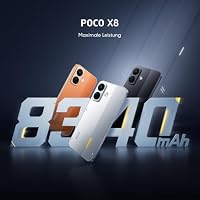Poco X8, Smartphone 12+256 GB, Schwarz, 8340mAh Akku, 67W Laden – Ansicht 5