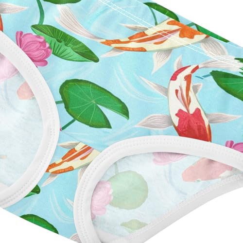 Toddler Underwear Floral 2t Cotton Panties Little Girl Bright Kids Briefs Undies Koi Fish Green Lotus Pink4